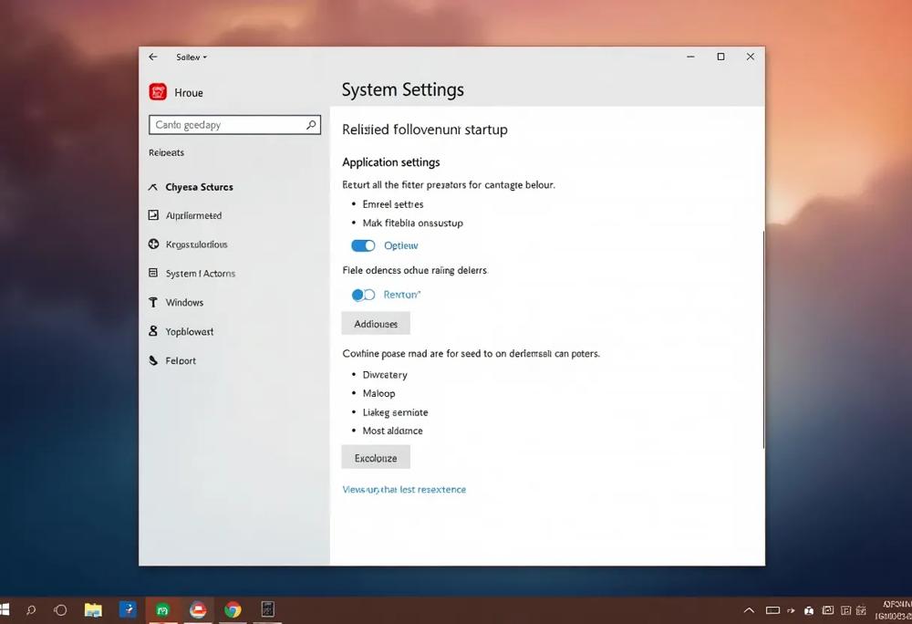 startup settings